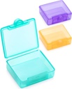 Sukuos Small Pill Box 3 PCs, Pretty Travel Pill Cluber Portable for Pocket Purse עבור תוספי שמן דגים שמן דגים, קל לנקות