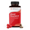 Life Seasons Blood Nourish-R - Iron Deficiency Supplement - תומך באנמיה, Fatigue, Paleness & Dizziness - No Constipation - Blood Building - Iron, alphalfa, Raspberry & ויטמין B-12