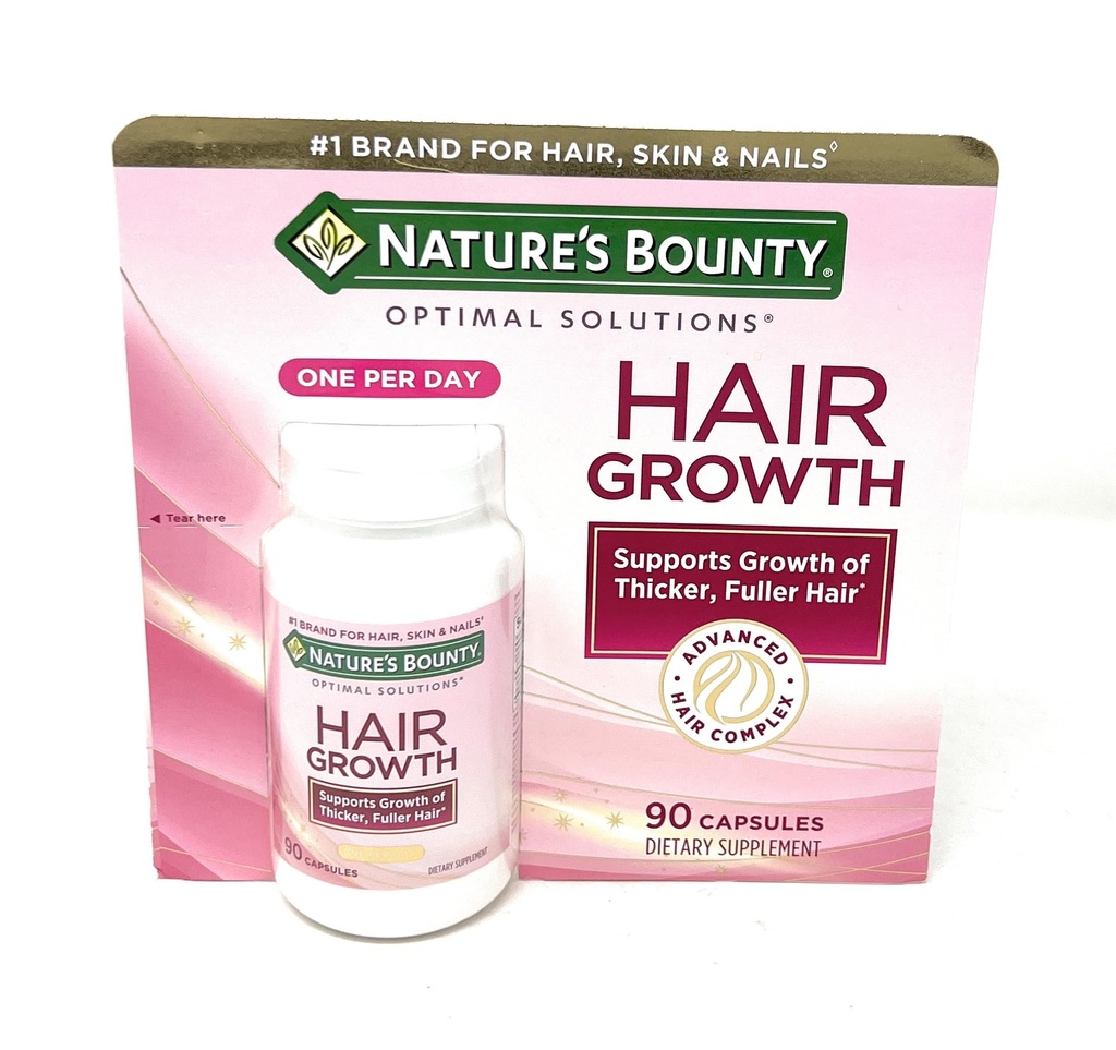 תוספי צמיחת שיער Bounty Hair growth, 1 Per Day, קלינית Shown לתמוך Thicker, שיער מלא יותר, עם biotin, Silicon & Arginine, 90 קפסולות