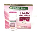 תוספי צמיחת שיער Bounty Hair growth, 1 Per Day, קלינית Shown לתמוך Thicker, שיער מלא יותר, עם biotin, Silicon & Arginine, 90 קפסולות