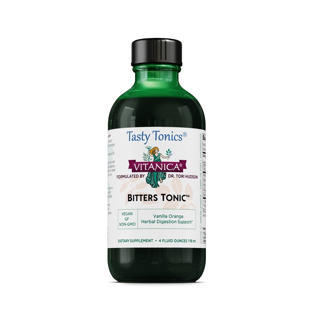 Vitanica Bitters Tonic, נוזל עיכול תוספת, תמיכה באלכוהול חינם, Vanilla Orange, טבעוני, 4 Ounce (Bitter Tonic)