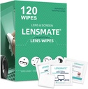 Lensmate 120 Lens Wipes for Eyeglass, Pre-Moistated & Individually Wrapped Eyeglass Wipes, Lens ניקוי Wipes עבור משקפיים, משקפי שמש, משקפי שמש, משקפי שמש ומצלמה Lens