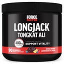Force Factor Longjackטונגkat Ali Gummies, Tongkat Ali for Men כדי לתמוך ב Vitality זכר ו Drive, 400 מ"ג טונגקט עלי עם BioPerine, מעורב ברי לימונדה, 90 מסטיקנים
