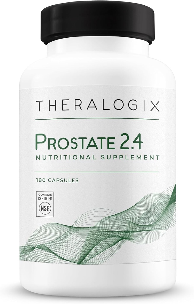 Theralogix Prostate 2.4 תזונה - 90 יום אספקה - Prostate Health for Men - תומך Prostate Tissue - Lycopene, ויטמין D3, Selenium & ויטמין E - NSF מוסמך - 180 קפסולות