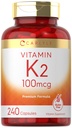 Karlyle ויטמין K2 תוסף 100 mcg | K2 MK-4 | 240 קפסולות | Non-GMO & Gluten Free