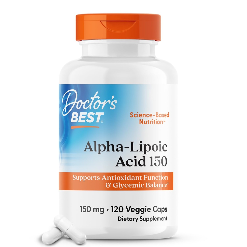 ה-Alpha-Lipoic Acid 150 של הדוקטור, עוזר לתמוך Glucose Metabolism ו- Regenerate Antioxidants* Non-GMO, Gluten Free, Vegan, Soy Free, 150 מ"ג, 120 Veggie Caps