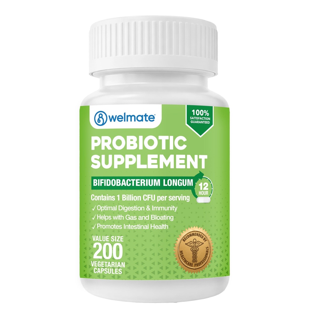 WeLMATE Bifidobacterium - Probiotic תוסף - תמיכה ב- Gut Health - תמיכה כספית - Enzymes - Gluten Free - טבעוני גברים ונשים Probiotic - גודל ערך - 200 הרוזן
