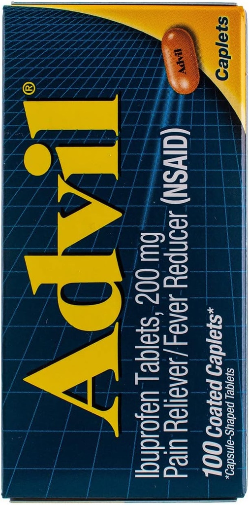 Advil Pain Reliever / Fever להפחית 200 מ"ג קפטון - 100 Ct, Pack של 3