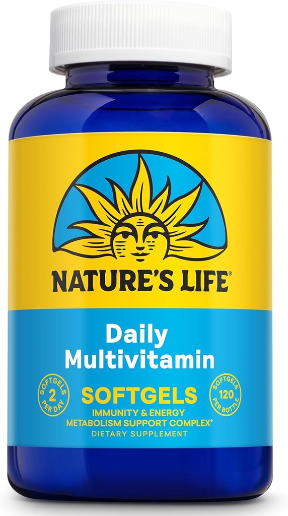 Life Daily Multivitamin for Men and Women - Complete Multivitamin with Iron - ערך יומי של רוב הוויטמינים והמינרלים החיוניים - אנרגיה בריאה ותמיכה בחיסון - 60 , 120 Softgels