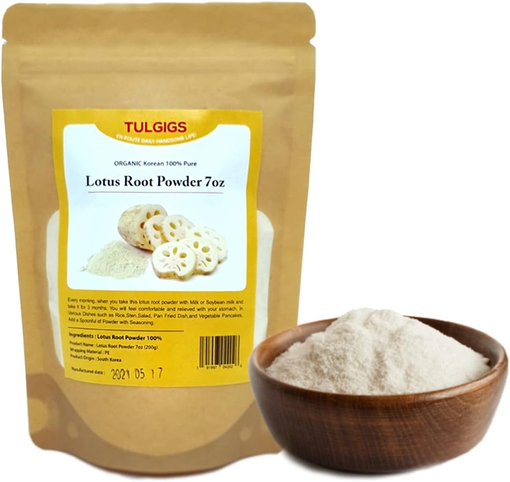 אבקת שורש לוטוס 7Oz(200g) טבעי 100% ויטמין סיבים טהורים C Amino Acid נעשה ב KOREA