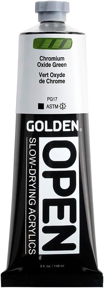 OPEN Slow-Drying Acrylics על ידי GOLDEN, Chromium Oxide גרין, 5 floz. tube, Professional Acrylic Paint, Opaque