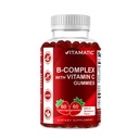 ויטמין Vitamatic B Complex Gummies עם ויטמין C & Inositol - Natural Strawberry Flavor - 60 מסטיק (1בק)