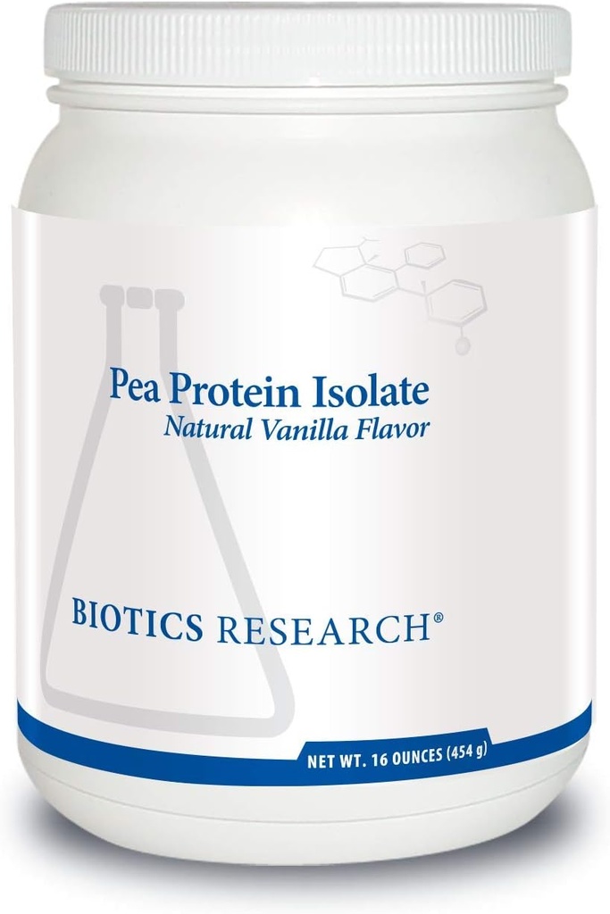 biotics Research Pea חלבונים Isolate Natural Vanilla Flavored, Mixes בקלות עם מים או Juice, Premium Pea חלבונים, 21 גרם חלבון נקי ל- 16 אוונסרס