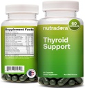 תמיכה Thyroid לנשים וגברים - תוסף Thyroid עם Iodine, ויטמין B12, Ashwagandha, Selenium ו Zinc תוספים, GMP מוסמך, פורמולה בארה"ב, 60 קפסולות (Pack of 1)