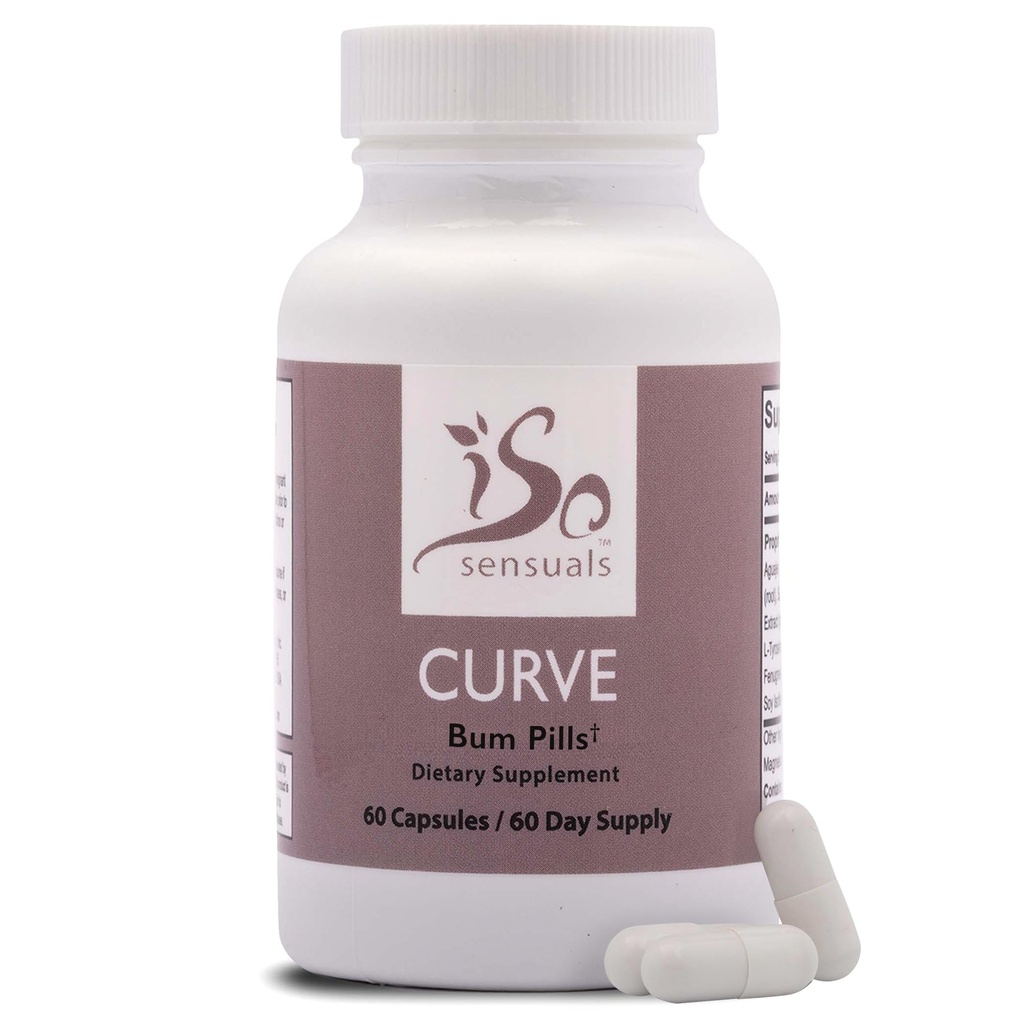 IsoSensuals Curve Butt Enhancement Pills - Bum Bum Booty Pills for Bigger Butt. 60 Easy to Swallow כמוסות