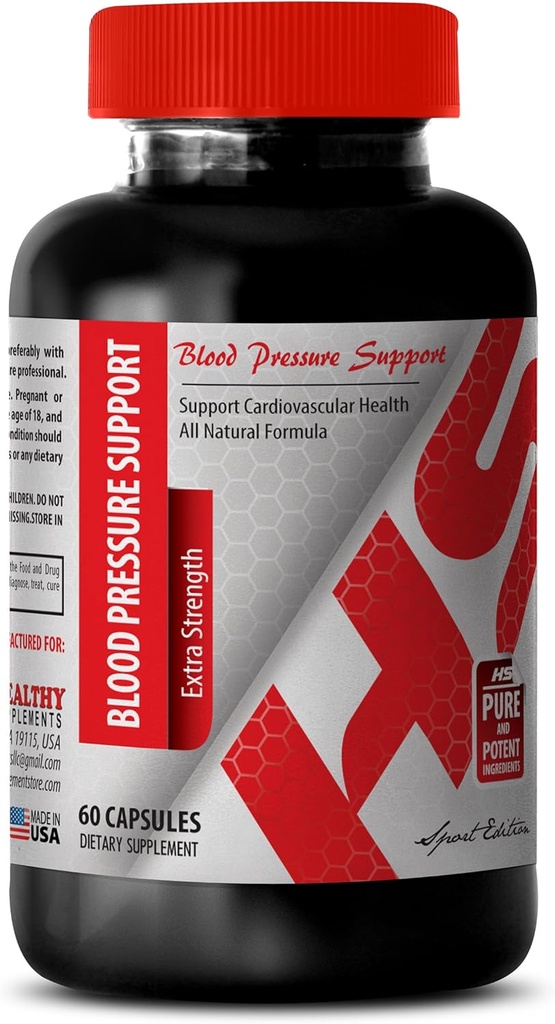 Blood Pressure Herbal Pills - Blood Pressure Support - תוספת כוח - קפסולות Garlic - 1 בקבוק (60 קפסולות)