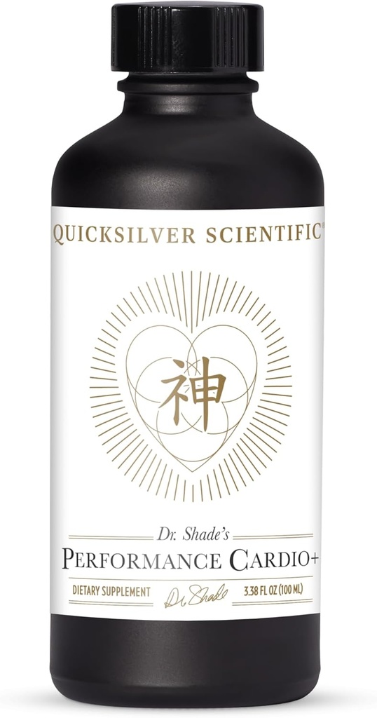Quicksilver ביצועים מדעיים Cardio+ - תוסף צמחי לתמיכה דם Circulation & Brain Health - Cardiovascular תוסף עם הותורן ברי + He Shou + Geneseng לחלץ (3.38 oz)