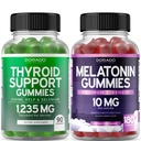 תמיכה Thyroid עבור נשים וגברים (90 חניכיים) תמיכה תוסף - Apple Delicious Flavor - מלטונין חניכיים למבוגרים (180 הרוזן) - Quick Dissolve Melatonin 10 מ"ג חניכיים - לא GMO, טבעוני ו USA Made Made