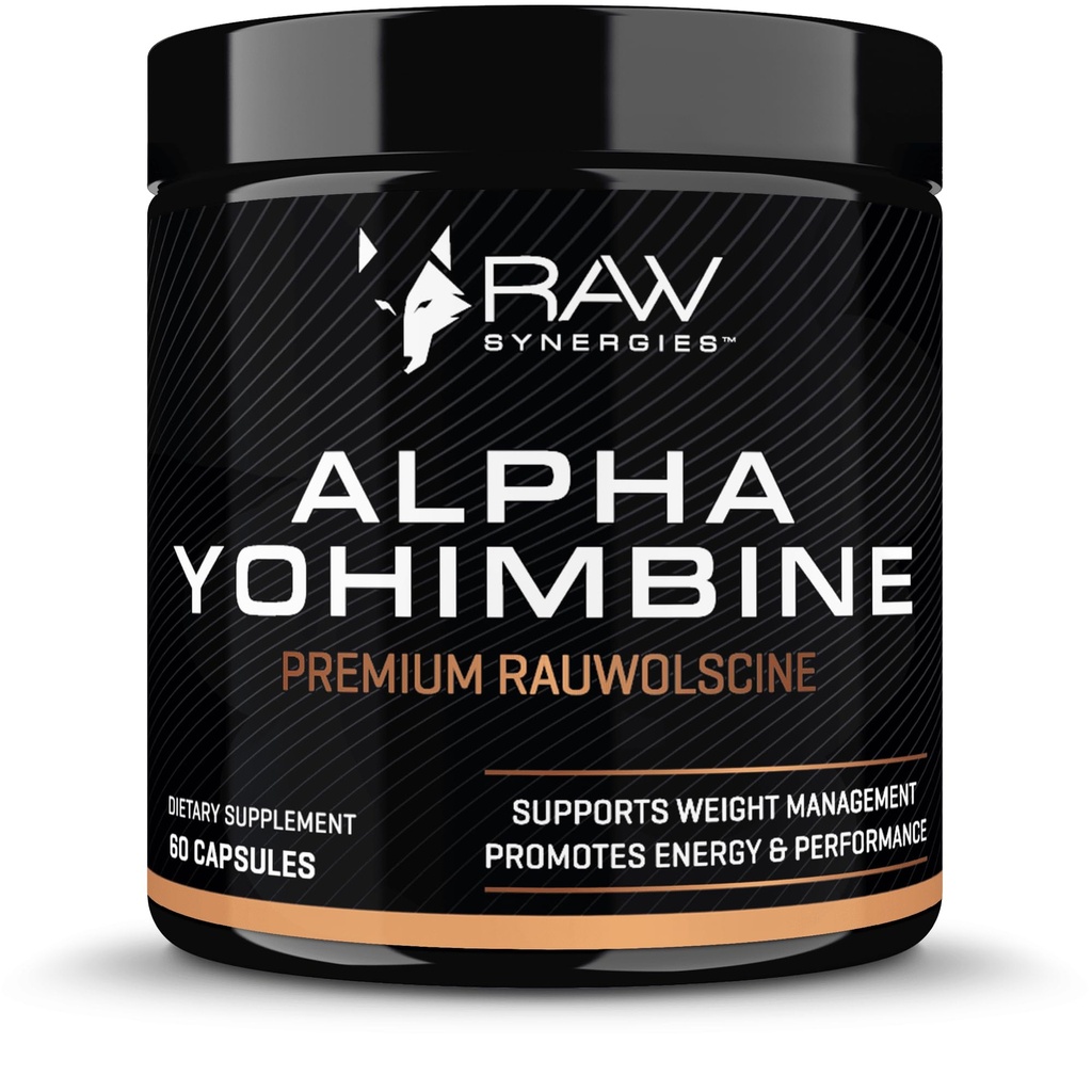 Alpha Yohimbine - Yohimbe Bark Fat Burner, גלולת הרזיה שעובדת מהר - צד שלישי נבדק לטוהר ופוטנטיות, 60 קפסולות על ידי RAW Synergies