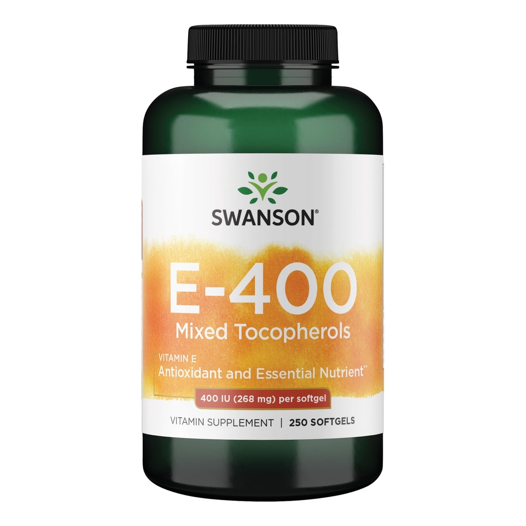 סוונסון ויטמין E המעורב Tocopherols 400 Iu (268 מיליגרם) 250 Sgels