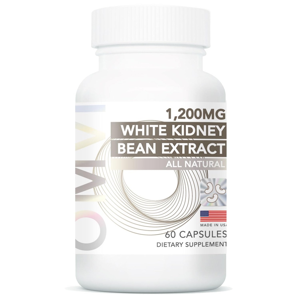 Omvi Formulas, Kidney Support Supplement, White Kidney Bean לחלץ 1,200 מ"ג, Kidney ניקויse for Men and Women, Support for Normal Urinary Tract Health, 60Capsulesules