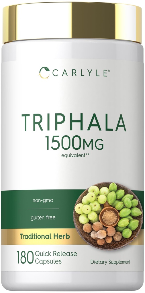 Karlyle Triphala כמוסות 1500 מ"ג | 180 | תוסף צמחי | Non-GMO ו- Gluten Free Free