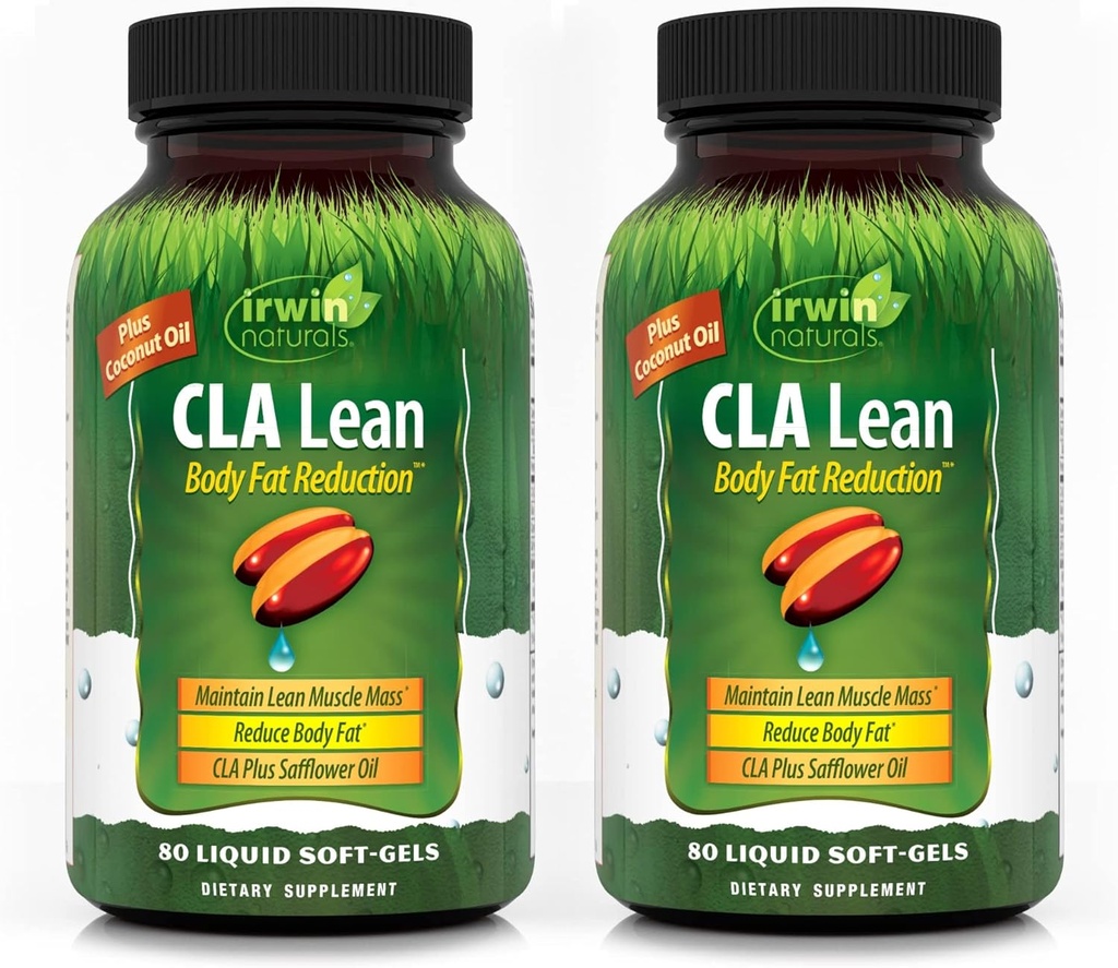 Irwin Naturals CLA Lean Body Fat Reduction - מסייע להפחית שומן הגוף ולהגדיל את שרירי טונה - 80 נוזל רך Gels (Pack of 2)
