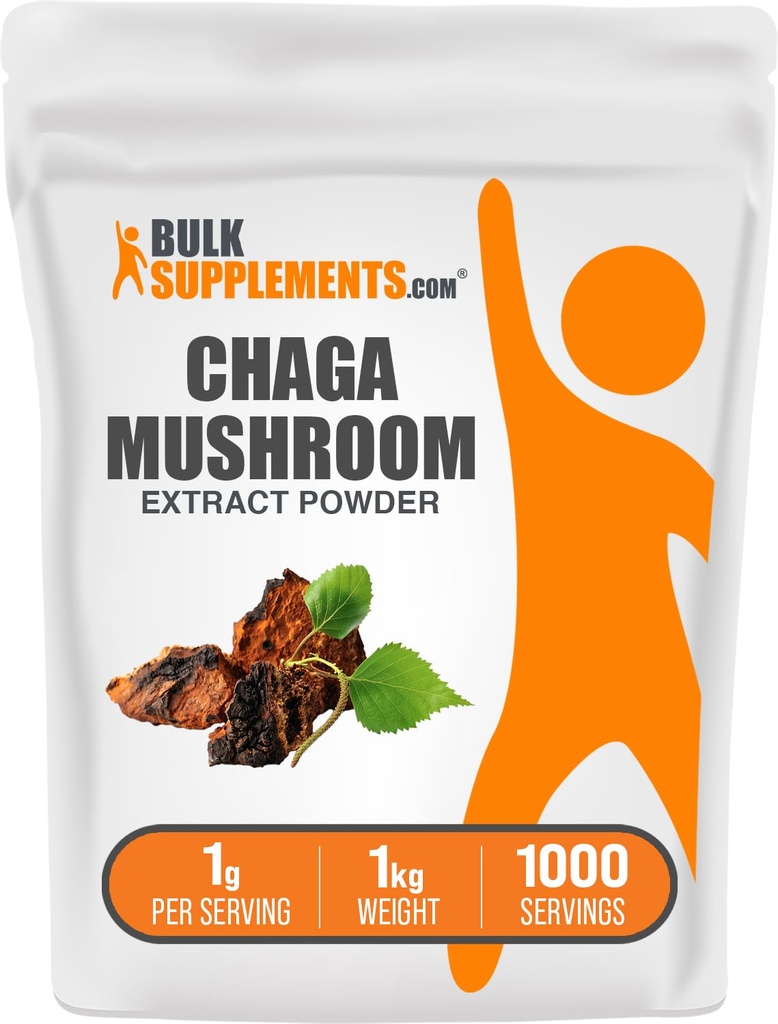 BulkSupplements.com Chaga Mushroom אבקת - תוסף Mushroom, מ Chaga Mushrooms - 1000 מ"ג של אבקת Chaga כל לשרת, Gluten Free (5 קילגרם - 11 lbs)