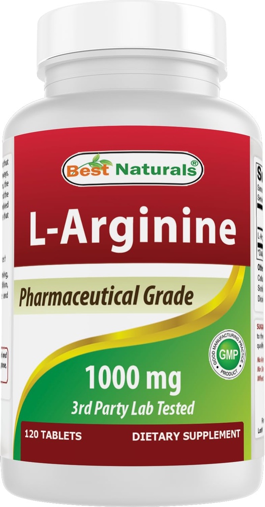 (חדש שיפור פורמולה) הטוב ביותר טבעי L-Arginine 1000 מ"ג 120 טבליות - תוספי פרמצבטיים L Arginine מקדם Nitric Oxide Synthesis