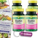 אפשרויות בונדל אביב עמק ביוטין Softgels 1000mcg Dietary תוספת עבור שיער סקי שיער צבע בריאות 150 Ct 4 pk (600 Total) + ויטמין Guide & Pill Container (6 פריטים)!