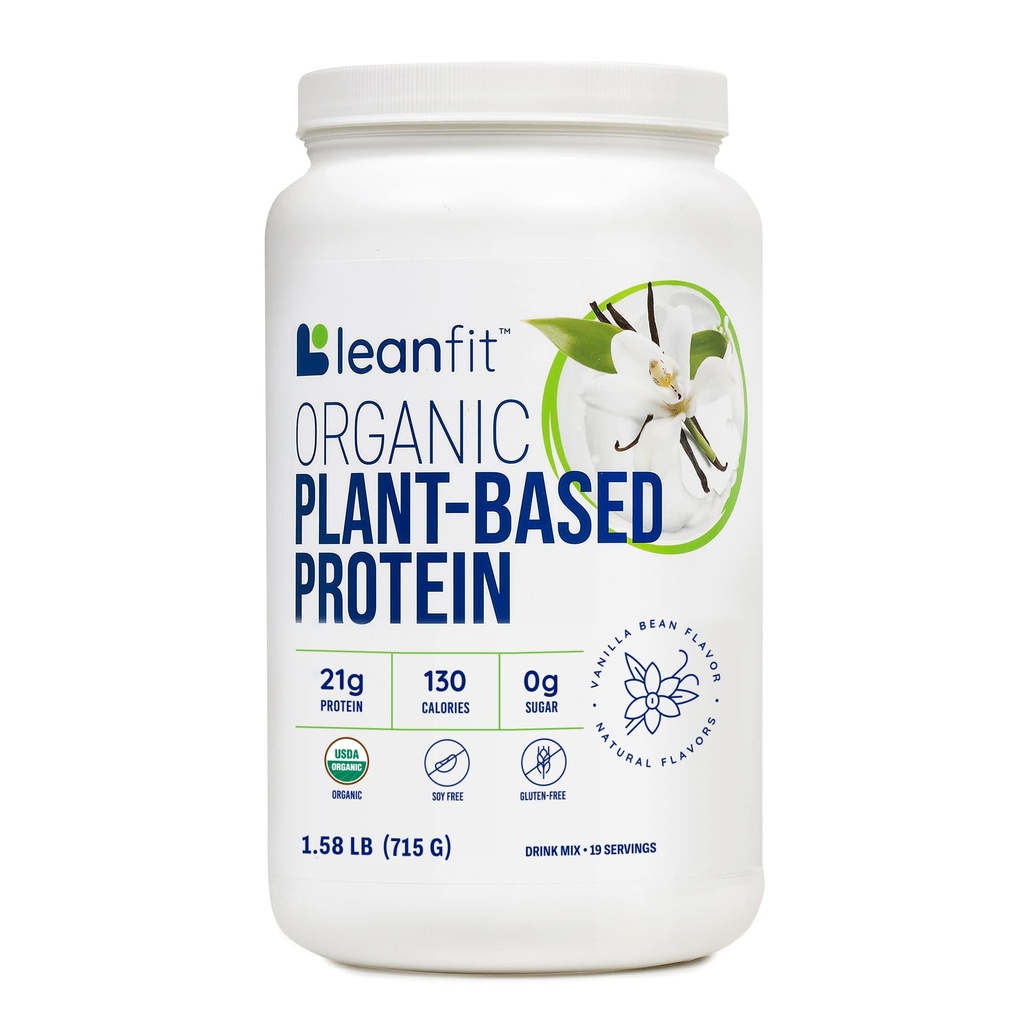 LeanFit אורגני צמחי מבוסס אבקת חלבון, Natural Vanilla Flavor - טבעוני, USDA אורגני מוסמך, Soy-Free, Gluten-Free, Sugar-Free, non-GMO - 21g חלבון, 19 משרתים, 1.58 פאונד Tub Tub Tub Tub Tub, free, Gluten-Free, Sugar-Free, non-GMO - 21g חלבונים, 19 משרתים, 1.58 פאונד Tub Tub Tub Tub Tub Tub Tub Tub Tub Tub Tub Tub Tub Tub