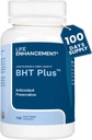 שיפור החיים BHT Plus - Antioxidant Preservative - 180 מ"ג BHT ו 80 מ"ג ויטמין C (Ascorbyl Palmitate) - 100 לשרת