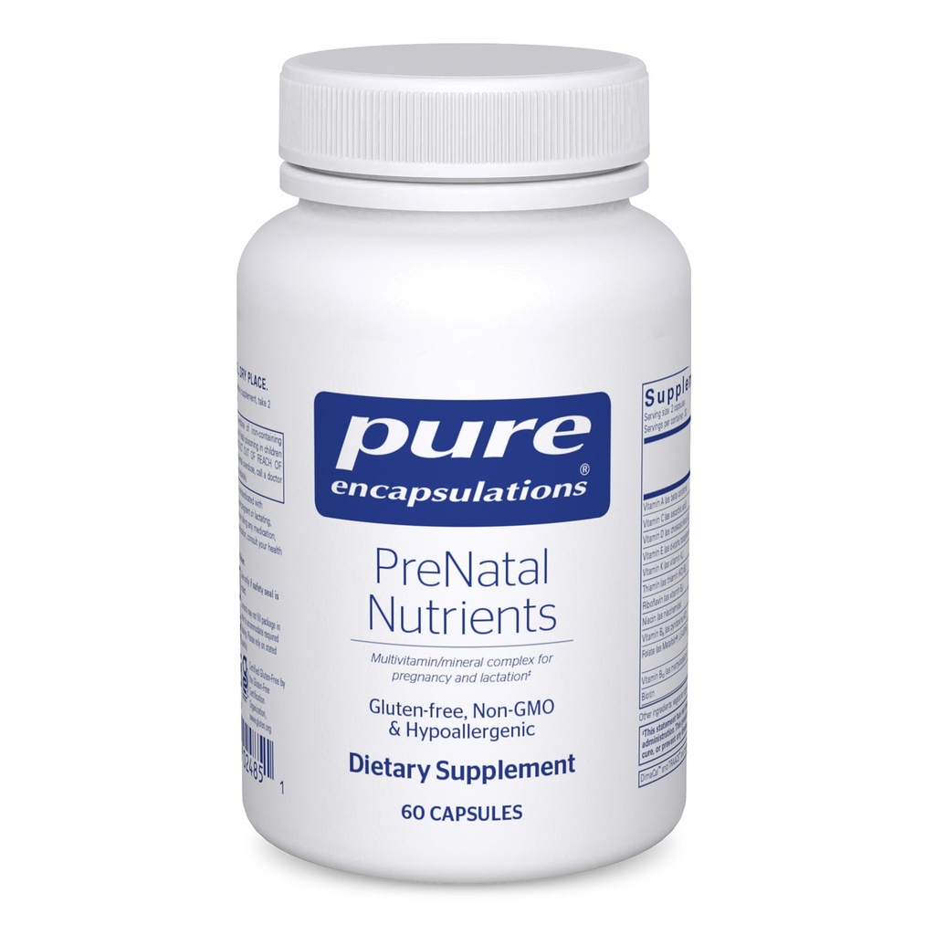 Encapsulations PreNatal Acents - עבור הריון ו Lactation - סיוע אנרגיה ופיתוח DNA * - עם Folate, Choline & Iron - Gluten Free & non-GMO - 60 קפסולות