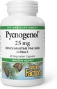 גורמים טבעיים Pycnogenol 25 מ"ג, תמיכה אנטי-חמצן בהזדקנות בריאה, 60 קפסולות