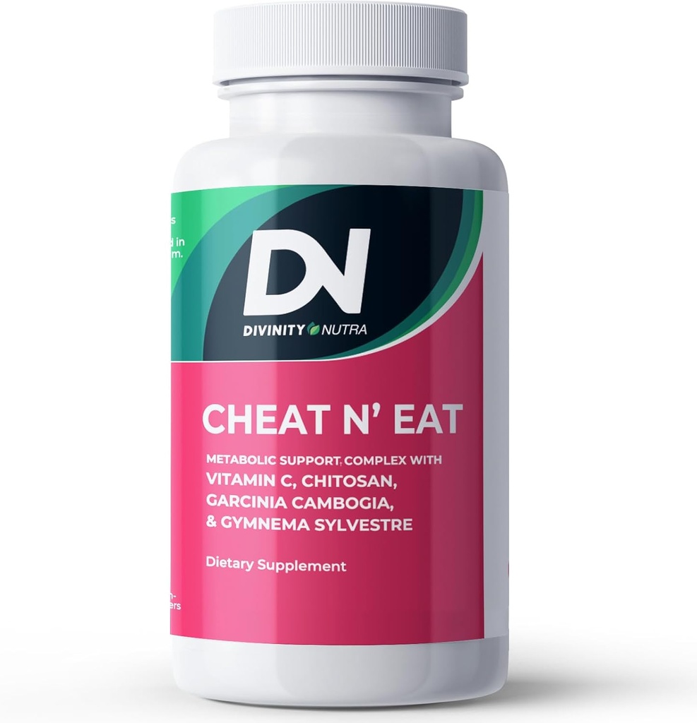 Divinity Nutra Chitosan תוספת עם תוספי ויטמין C עבור נשים וגברים. מיוצר בארה"ב 60 טבליות non-GMO Soyfree