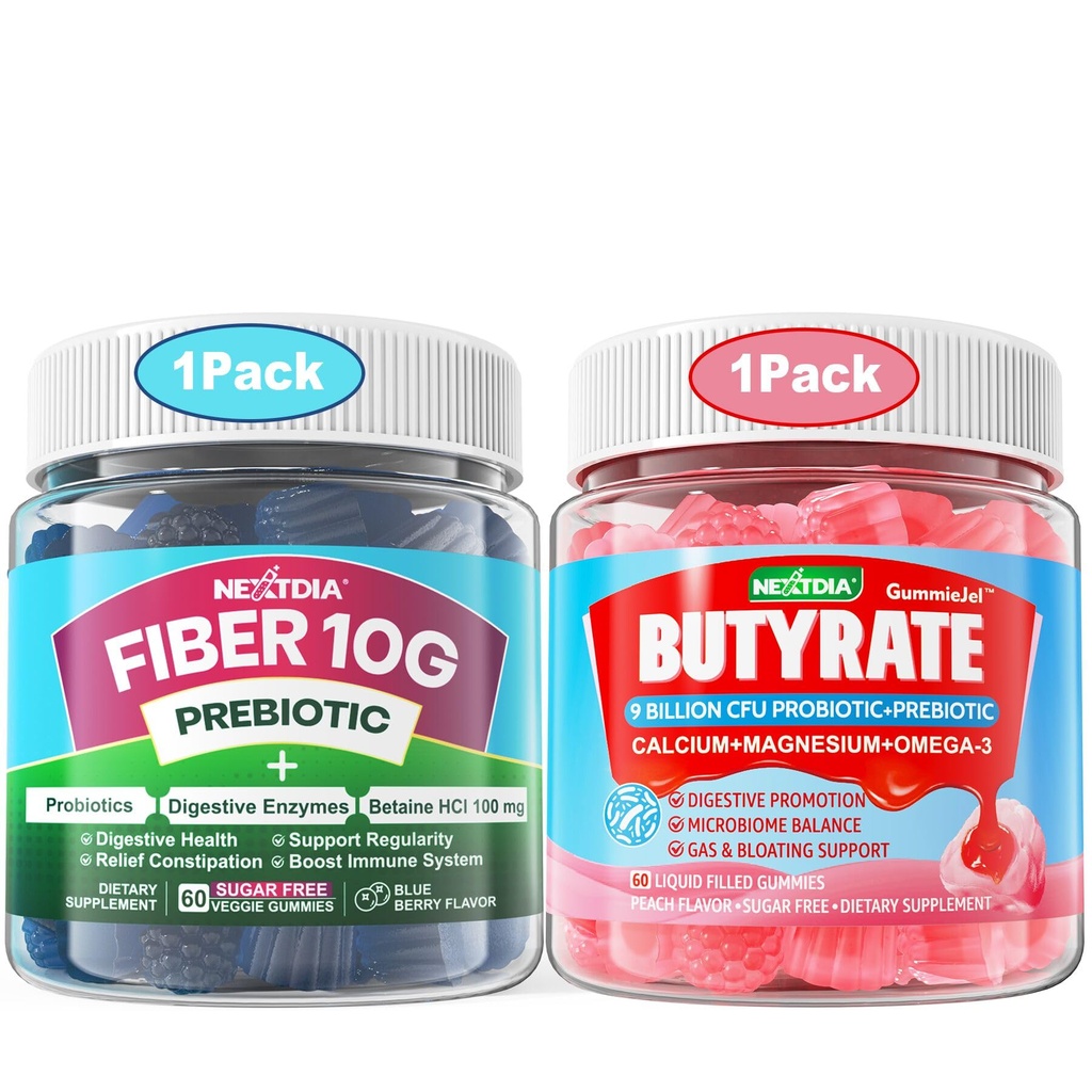 Butyrate Gummies with Probiotic + Prebiotic + Postbiotic + Gum סיבים למבוגרים