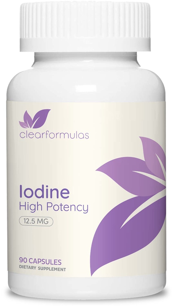 High Potency Potassium Iodine תוסף - Potassium Iodide USP ו- Free Iodine קפסולות 12.5 מ"ג Precise Dosage בלגן - קפסולה אלטרנטיבית לתוספת של Lugol עבור Thyroid Energy & Immunity (3 חודשים) 3 חודשים)