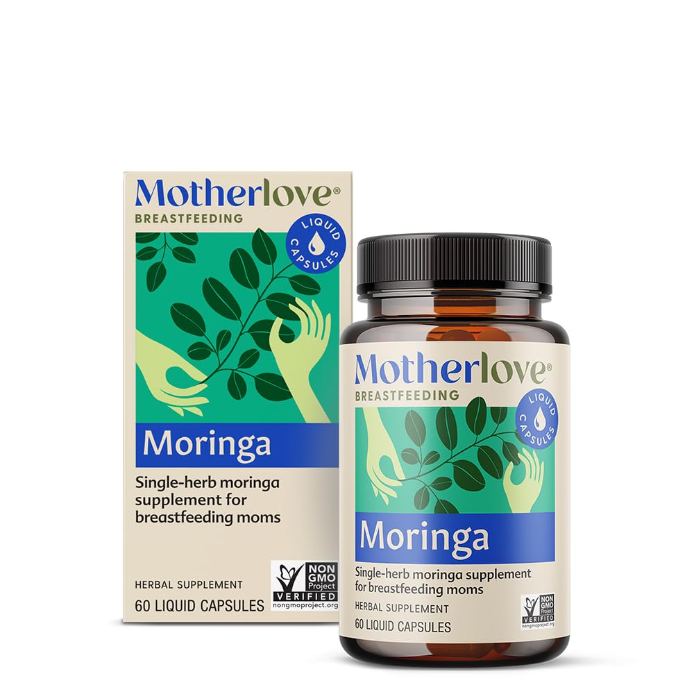 Motherlove Moringa (60 קפסולות נוזליות) תוספי Lactation כדי לתמוך באספקת חלב אם - Non-GMO, צמח אורגני, טבעוני, כשר