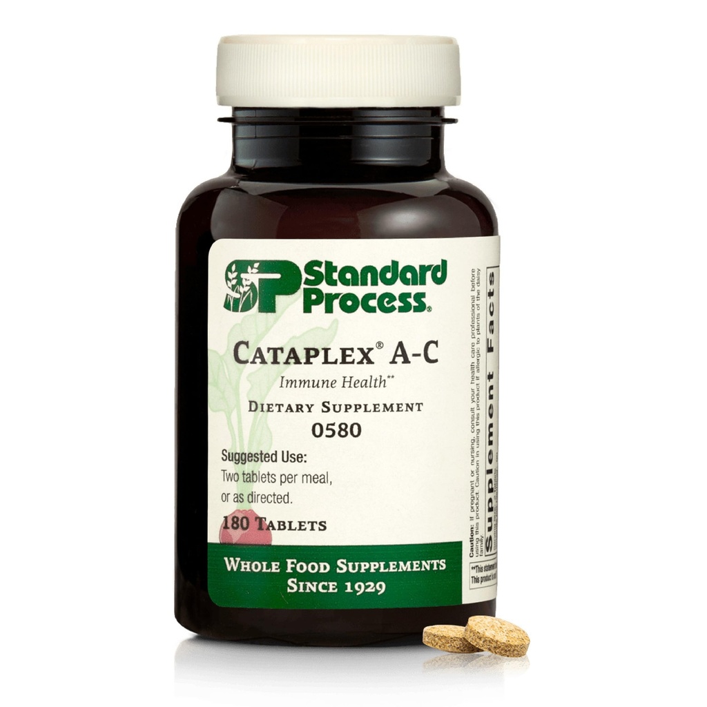 תהליך סטנדרטי Cataplex A-C - תוספת לתמיכה ב- Immune & Healthy Cell עם ויטמינים C & A - Aids Eye Health - מכיל רכיבים עם פעילות אנטי-חמצן - 180 טבליות (90 משרתים)