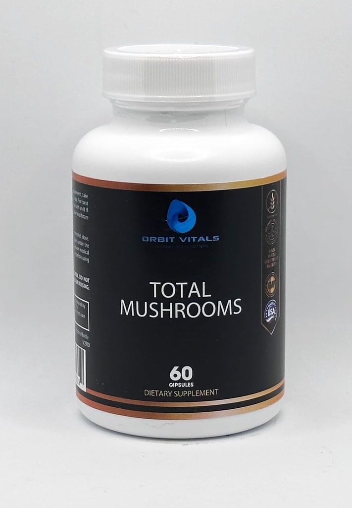 Total Mushrooms קפסולה, 1330 מ"ג - תוסף מוח Mushroom עם Cordyceps, Reishi Mushroom, Shiitake, Lions Mane - שיפור פוקוס, איידס, בהירות נפשית, Immunity - 60 הרוזן