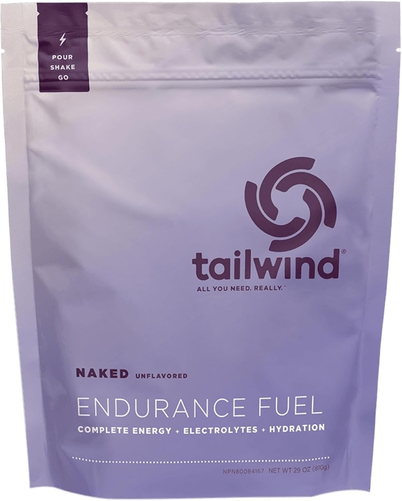 Tailwind Nutrition Endurance דלק, Carbohydrate & Electrolyte Sports Drink אבקת, Gluten-Free, טבעוני, עירום Unflavored, 30 משרתים
