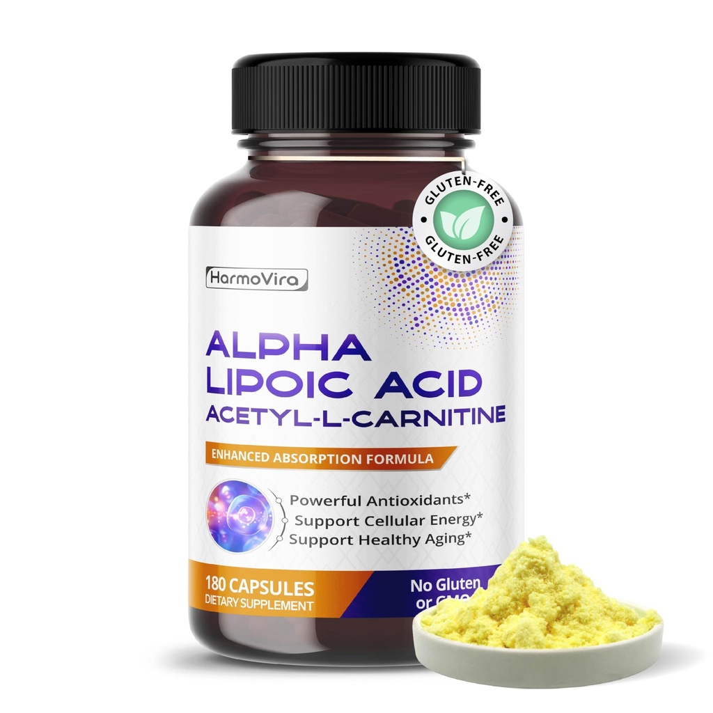 Alpha Lipoic Acid Acetyl-L-Carnitine - תמיכה ב- Bladder ניקויse, Urinary Tract Health - 180 יום אספקה - המיוצר בארה"ב