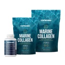 CORREXIKO Marine Collagen תוסף Pills & אבקת Bundle - כולל 10,000 מ"ג כפול hydrolyzed קולאזן אבקה 15 oz & 5oz ו 1800 מ"ג'ן פפטידים 120 קפסולות - לשיער, עור וציפורים
