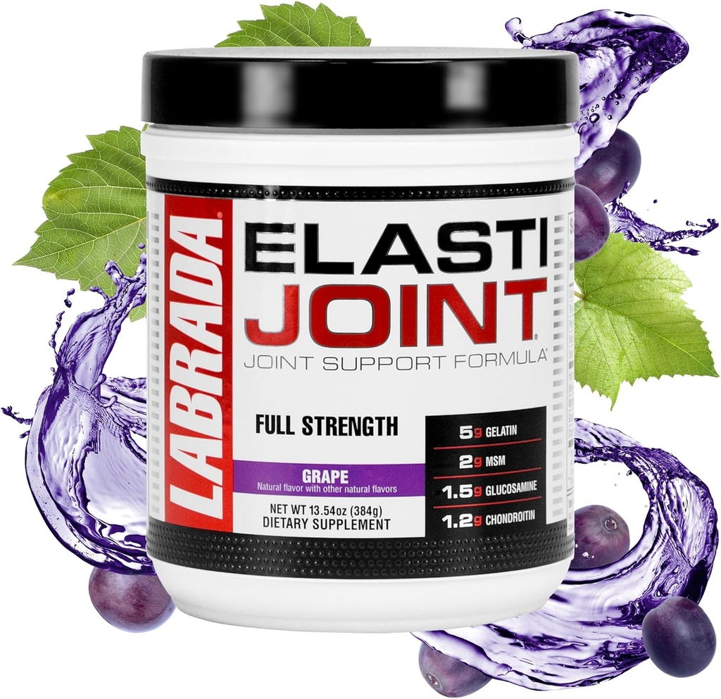 Labrada תזונתית Elastijoint, Grape - Glucosamine תוספת אבקה עבור גברים ונשים, עזרה משותפת בריאות העצם תוספת עם MSM, Glucosamine Chondroitin MSM - Gluten-Free חינם