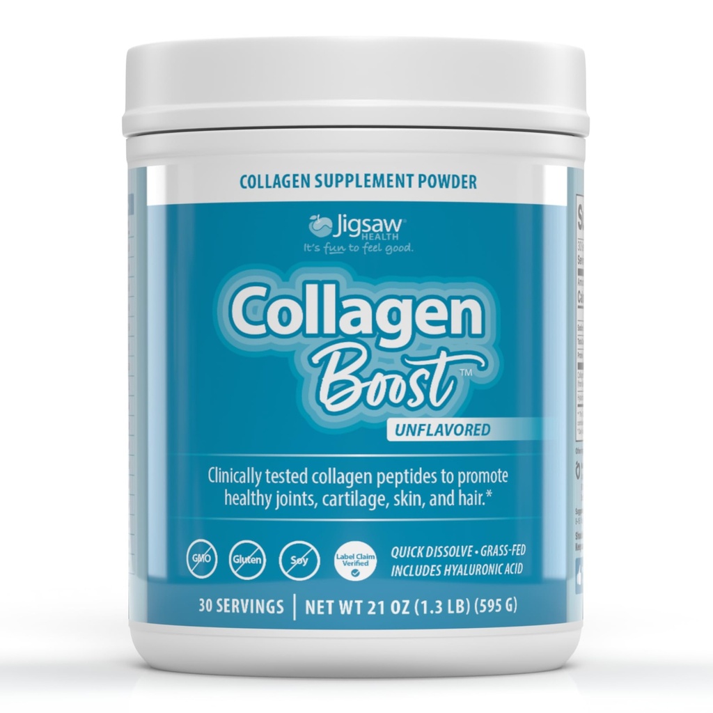 Jigsaw Health Collagen Boost | מקדם זוגות בריאים, קרטלאז, עור שיער | 30 משרתים