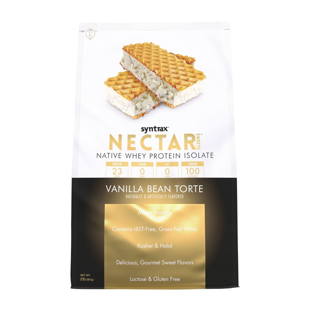 תזונה Nectar Sweets 100% Whey Isolate אבקת חלבון, Vanilla Bean Torte, 2 lbs