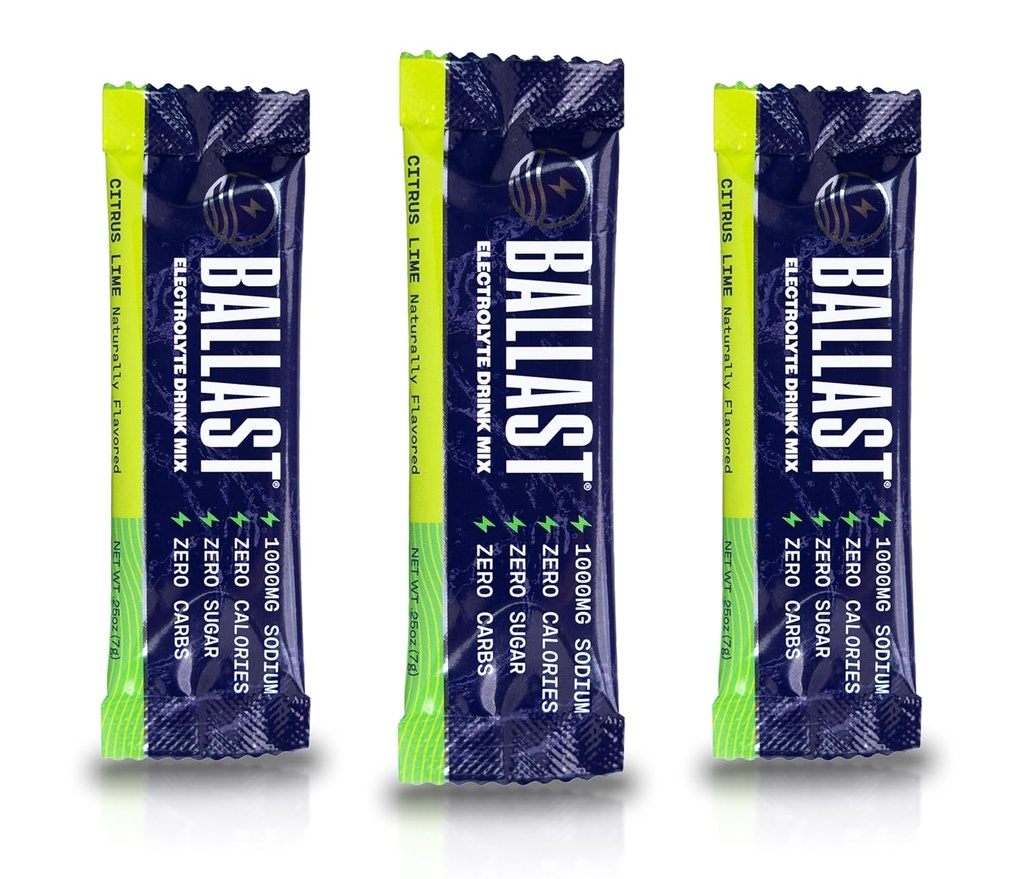 Ballast Zero-Sugar Electrolytes - Citrus Lime - hydrotion אבקת Packets | Keto Friendly | Yellow Daily IV for Rapid Rehydration