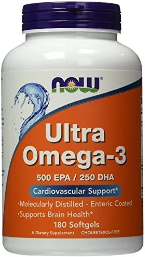 Ultra אומגה 3 500 EPA / 250 DHA, 180 Softgels, מ- Now Foods (Pack of 2)