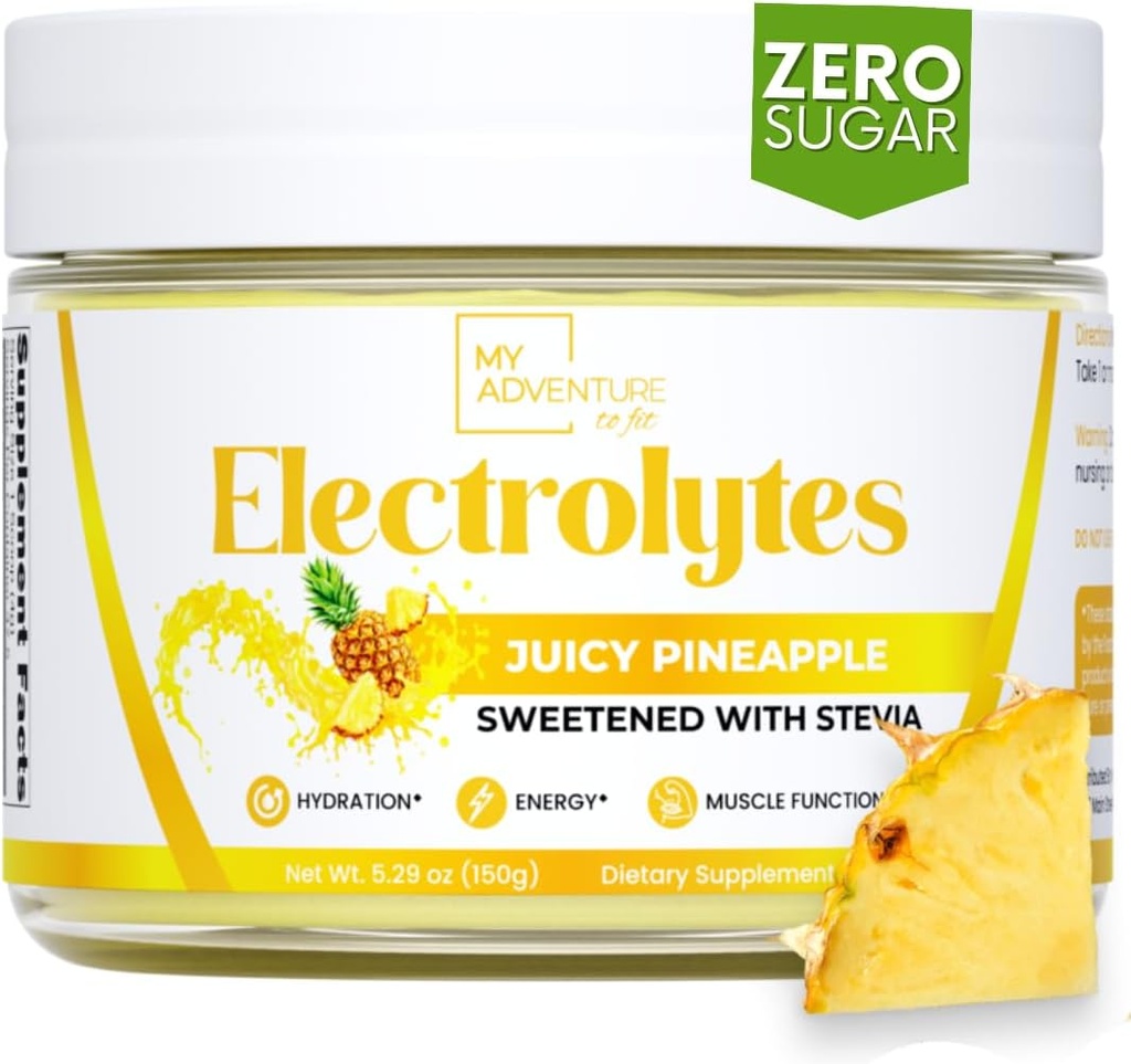 ההרפתקה שלי ל- Fit Zero Sugar - Pineapple Electrolytes אבקת - Caffeine Free Energy with All Natural Ingredients - טבעוני, Keto & Paleo - סוכר חינם אלקטרוליטים משקאות תערובת - 37 משרתים