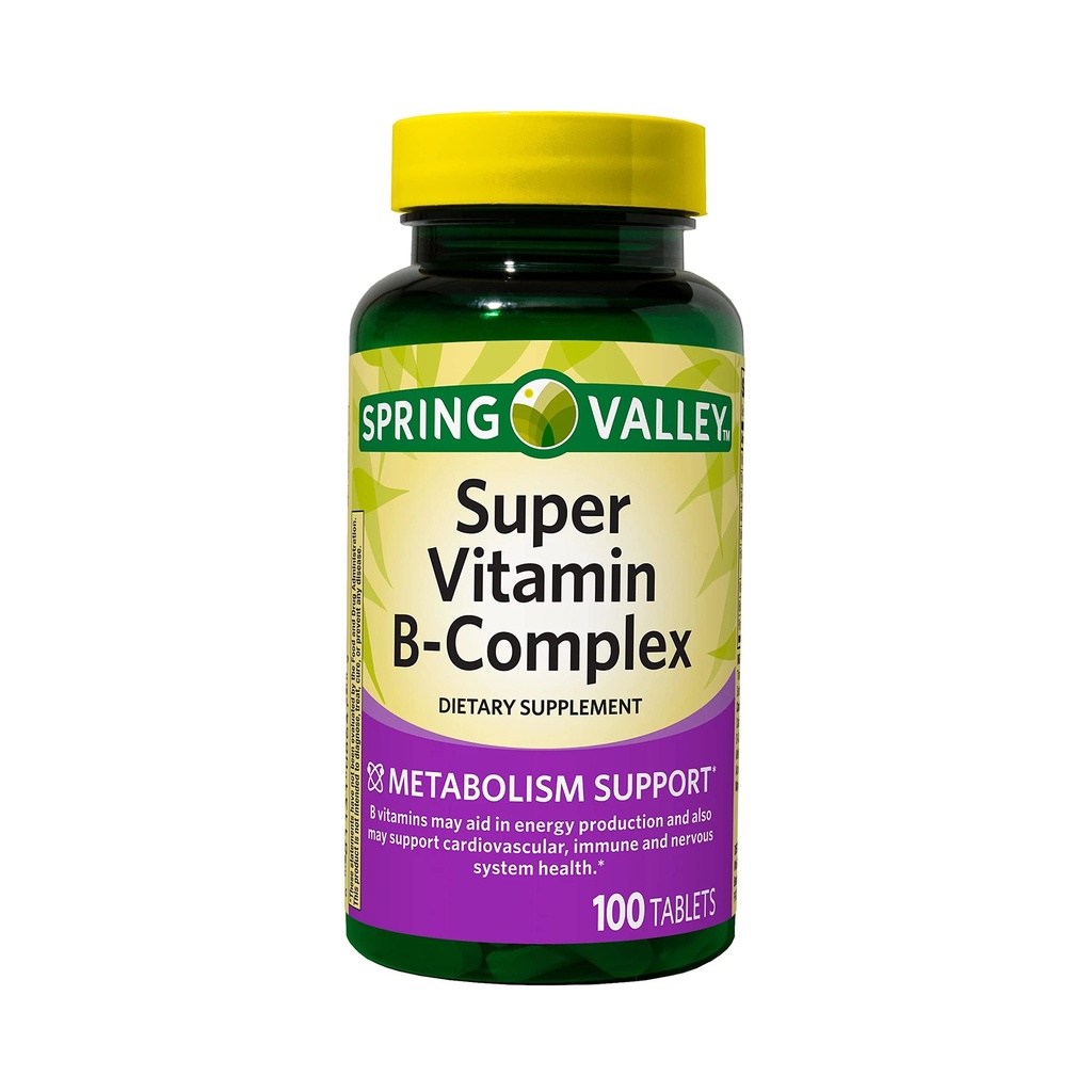 ikj Super ויטמין B-Complex Tablets Dietary Supplement, 100 Count